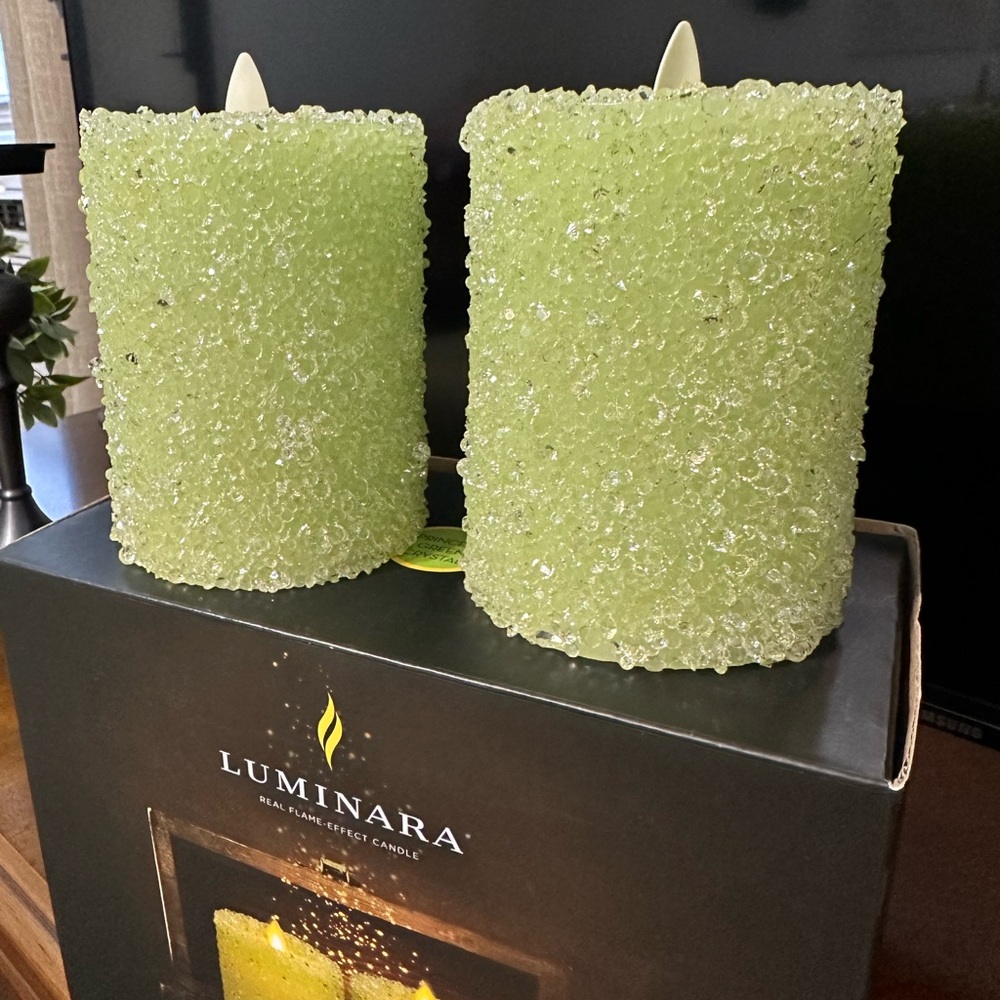 Disney Luminara Green (Disney)Princess Glitter Flameless Candle Set /w Remote
